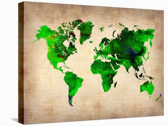 World Watercolor Map 6-NaxArt-Stretched Canvas