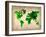 World Watercolor Map 6-NaxArt-Framed Art Print