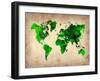 World Watercolor Map 6-NaxArt-Framed Art Print