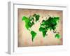 World Watercolor Map 6-NaxArt-Framed Art Print