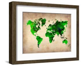 World Watercolor Map 6-NaxArt-Framed Art Print