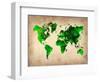 World Watercolor Map 6-NaxArt-Framed Art Print