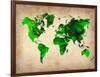 World Watercolor Map 6-NaxArt-Framed Art Print