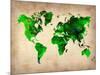 World Watercolor Map 6-NaxArt-Mounted Art Print