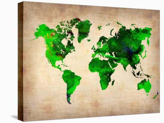 World Watercolor Map 6-NaxArt-Stretched Canvas