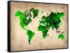 World Watercolor Map 6-NaxArt-Framed Stretched Canvas