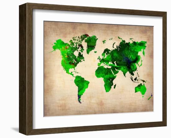 World Watercolor Map 6-NaxArt-Framed Art Print