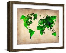 World Watercolor Map 6-NaxArt-Framed Art Print