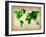 World Watercolor Map 6-NaxArt-Framed Art Print