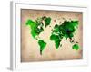 World Watercolor Map 6-NaxArt-Framed Art Print