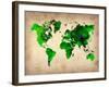 World Watercolor Map 6-NaxArt-Framed Art Print