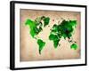 World Watercolor Map 6-NaxArt-Framed Art Print