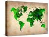 World Watercolor Map 6-NaxArt-Stretched Canvas