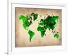 World Watercolor Map 6-NaxArt-Framed Art Print