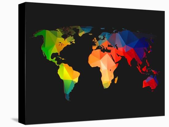 World Wire Map 1-NaxArt-Stretched Canvas