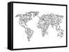 World Wire Map 2-NaxArt-Framed Stretched Canvas