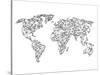 World Wire Map 2-NaxArt-Stretched Canvas