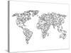 World Wire Map 2-NaxArt-Stretched Canvas