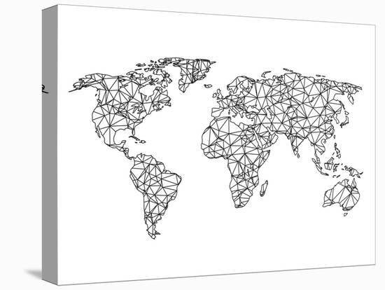 World Wire Map 2-NaxArt-Stretched Canvas