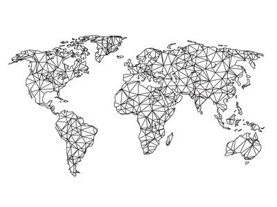 'World Wire Map 2' Prints - NaxArt | AllPosters.com