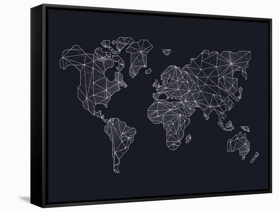 World Wire Map 4-NaxArt-Framed Stretched Canvas