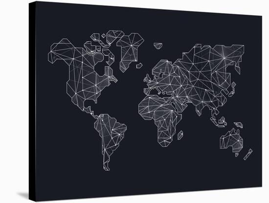 World Wire Map 4-NaxArt-Stretched Canvas