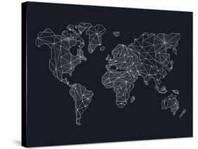 World Wire Map 4-NaxArt-Stretched Canvas
