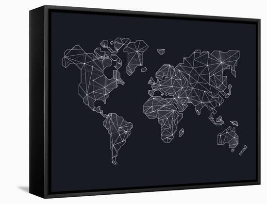 World Wire Map 4-NaxArt-Framed Stretched Canvas