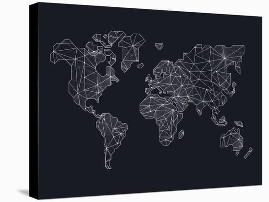 World Wire Map 4-NaxArt-Stretched Canvas