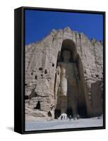 Worlds Largest Standing Buddha, Bamiyan, Afghanistan-Steve Vidler-Framed Stretched Canvas