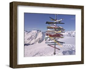 Worldwide Signpost in Ischgl, Austria-Martina Bleichner-Framed Art Print