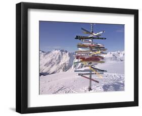 Worldwide Signpost in Ischgl, Austria-Martina Bleichner-Framed Art Print