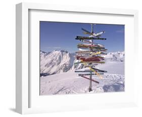 Worldwide Signpost in Ischgl, Austria-Martina Bleichner-Framed Art Print