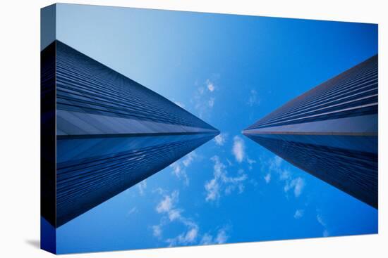 Worm's eye view of the Century City Towers in Los Angeles, California-null-Stretched Canvas