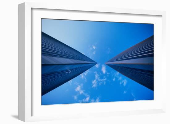 Worm's eye view of the Century City Towers in Los Angeles, California-null-Framed Photographic Print