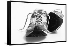 Worn Sneakers Trainers Ilford Delta B/W-BCFC-Framed Stretched Canvas