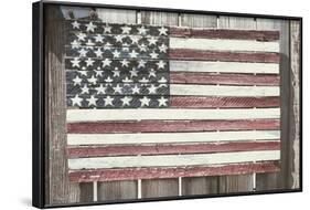 Worn Wooden American Flag, Fire Island, New York-Julien McRoberts-Framed Photographic Print