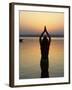 Worship Ceremony at Night by Ganges River, Varanasi, India-Keren Su-Framed Photographic Print