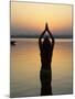 Worship Ceremony at Night by Ganges River, Varanasi, India-Keren Su-Mounted Photographic Print