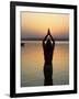 Worship Ceremony at Night by Ganges River, Varanasi, India-Keren Su-Framed Photographic Print