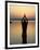 Worship Ceremony at Night by Ganges River, Varanasi, India-Keren Su-Framed Photographic Print