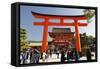 Worship Hall and Torii Gate, Fushimi Inari Taisha Shrine, Kyoto, Japan, Asia-Stuart Black-Framed Stretched Canvas