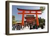 Worship Hall and Torii Gate, Fushimi Inari Taisha Shrine, Kyoto, Japan, Asia-Stuart Black-Framed Photographic Print