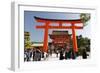 Worship Hall and Torii Gate, Fushimi Inari Taisha Shrine, Kyoto, Japan, Asia-Stuart Black-Framed Photographic Print