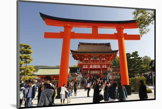 Worship Hall and Torii Gate, Fushimi Inari Taisha Shrine, Kyoto, Japan, Asia-Stuart Black-Mounted Photographic Print