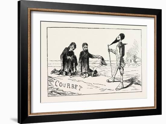Worship of M. Courbet, Realistic Imitation of the Adoration of the Magi. 1855-null-Framed Giclee Print