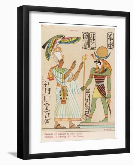 Worshipped by the Pharaoh Ramses IV-S. Pollaroli-Framed Art Print