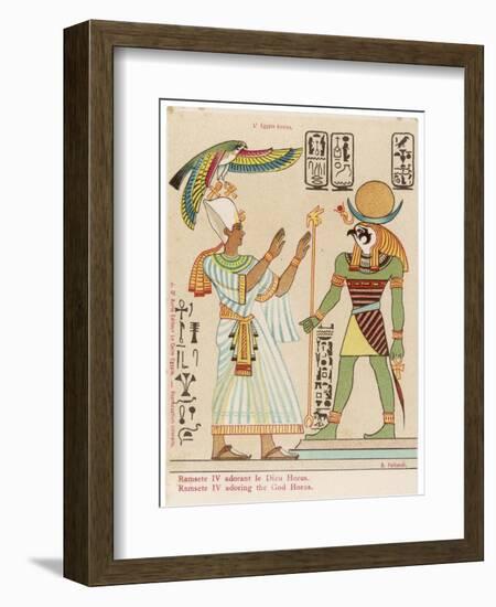 Worshipped by the Pharaoh Ramses IV-S. Pollaroli-Framed Art Print