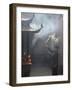 Worshipper, Kun Iam Temple, Macau, China, Asia-null-Framed Photographic Print