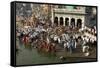 Worshippers at the Ramkund Tank on the Ghats Along the Holy River Godavari-Tony Waltham-Framed Stretched Canvas